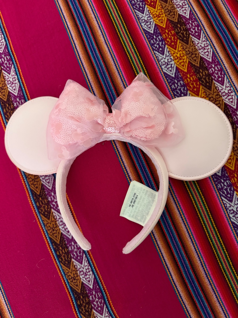 Disney Pink Minnie Mouse Ears Headband with Sequin Bow